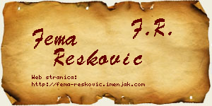 Fema Resković vizit kartica